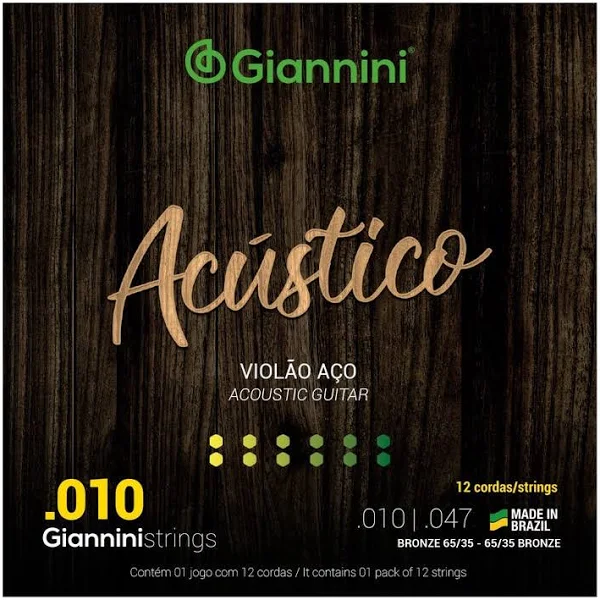 ENCORDOAMENTO VIOLÃO GIANNINI 12C. ACUSTICO - GESWA12