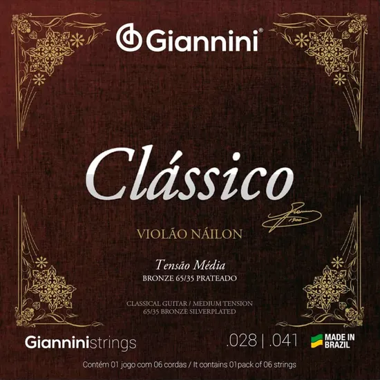 ENCORDOAMENTO VIOLÃO GIANNINI NYLON CLASSICO
