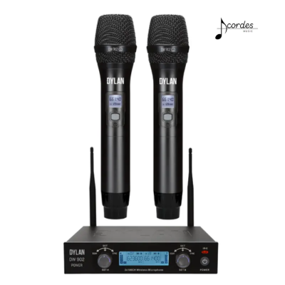 Microfone Sem Fio Dylan DW-902 Power UHF Recarregável