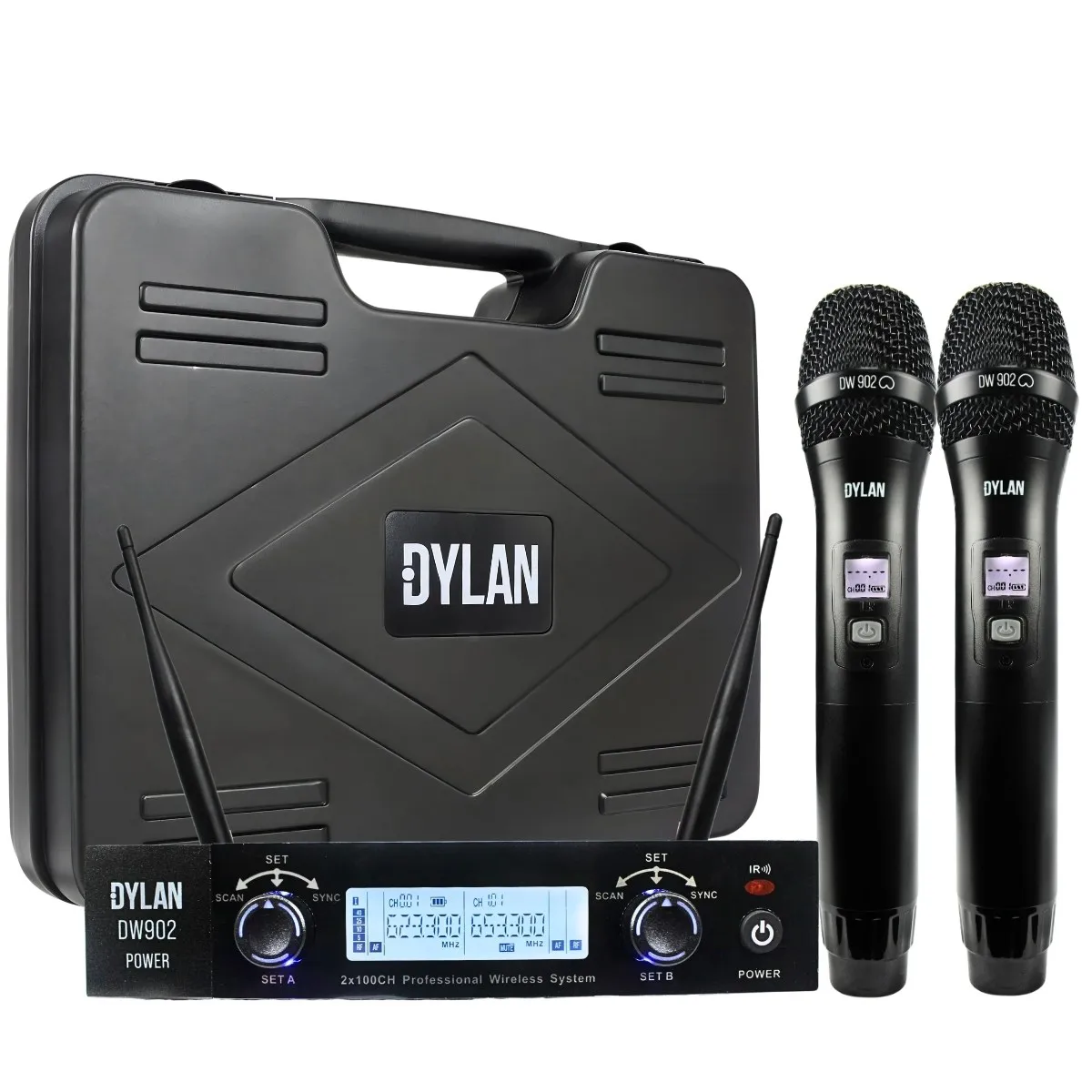 Microfone Sem Fio Dylan DW-902 Power UHF Recarregável - Imagem 3