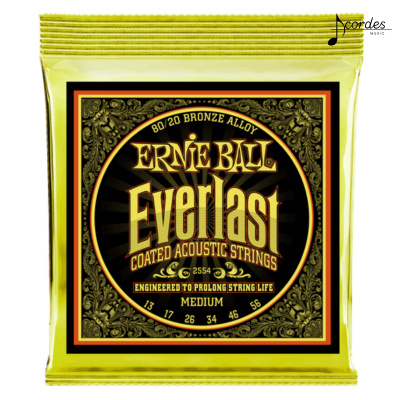 Encordoamento para Violão Ernie Ball Everlast Medium .013 Coated 80/20 Bronze Acoustic