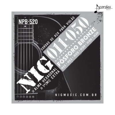 Encordoamento para Violão NIG NPB-520 | .011" / .050" (Fósforo Bronze)