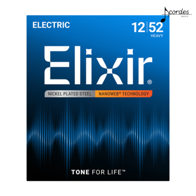 Encordoamento para Guitarra Elixir Nanoweb Nickel Plated Steel Heavy (012–052)